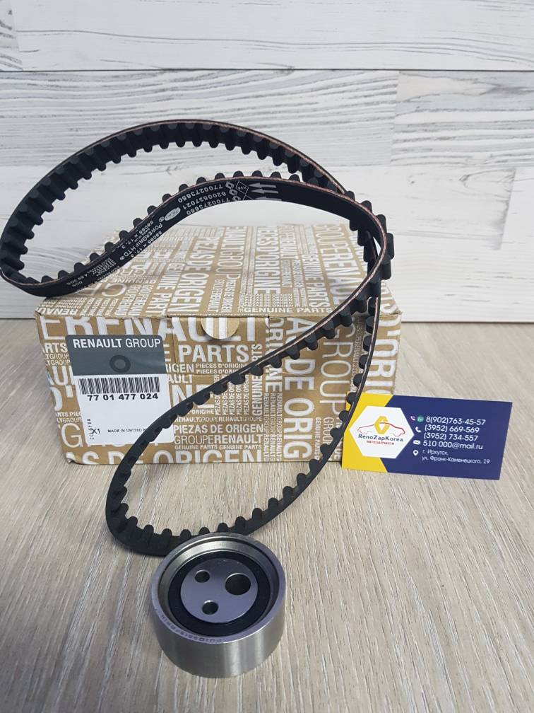 ГРМ комплект (Reno Logan 8V до 2010) (ремень ролик) Renault ориг 7701477024