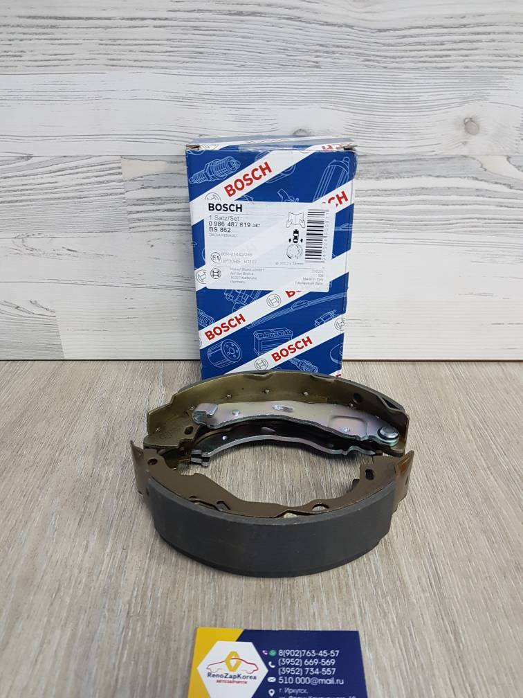 0986487819 Bosch Колодки тормозные задние (Reno Logan с10г Simboll Logan14г ) (203 мм) (сист Бош)  Bosch 0986487819 ан 6001551409 / 440609415R