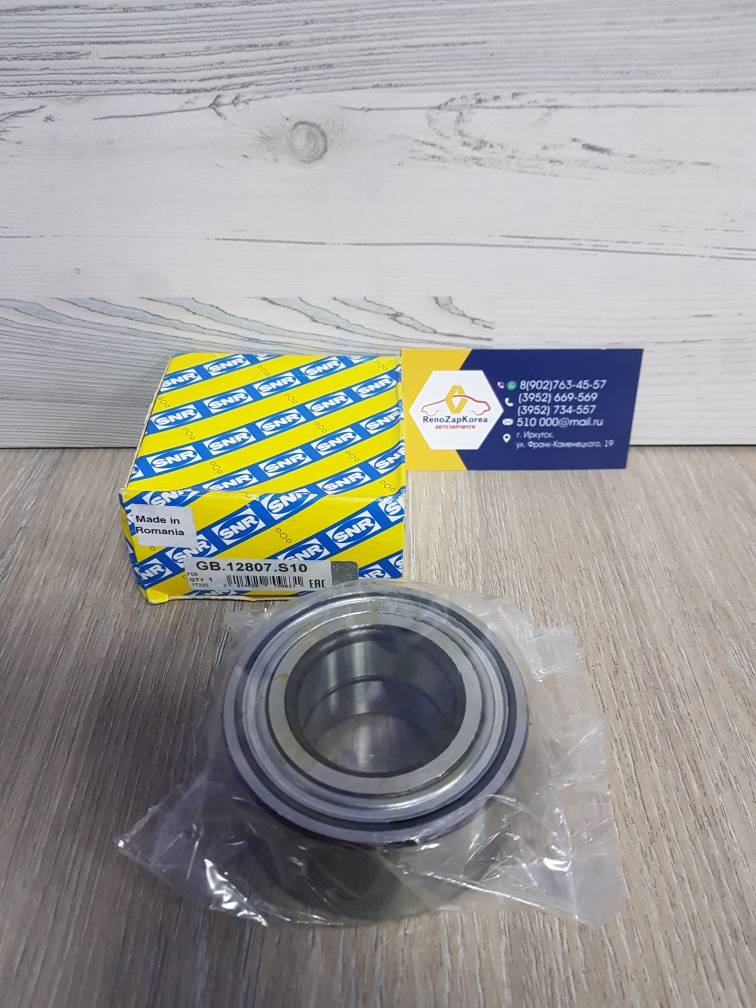 GB12807S10 SNR Подшипник передней ступицы (Reno Logan,Sandero,Symbol) 37x37x72 (без АБС) SNR GB12807S10 ан 7701205779, 6001547696