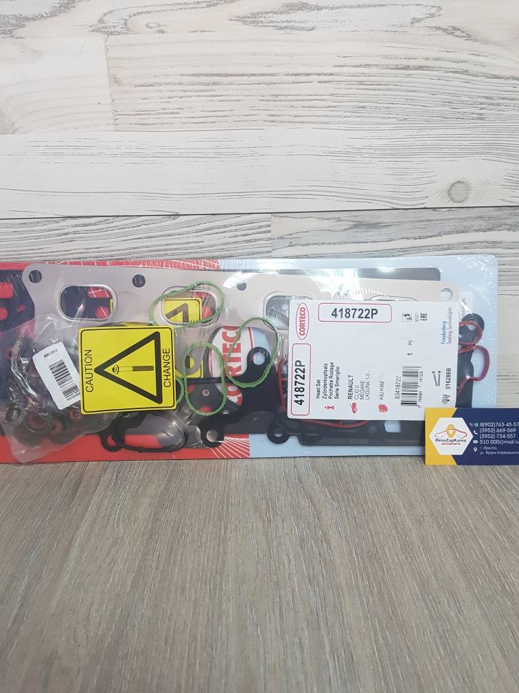 Прокладка ГБЦ (Рено Logan,Megane2,Symbol,Duster и др) (1.4 (16V) и1.6 (16V)) (комплект)  Corteco 418722P ан 7701471886 / 7701474372