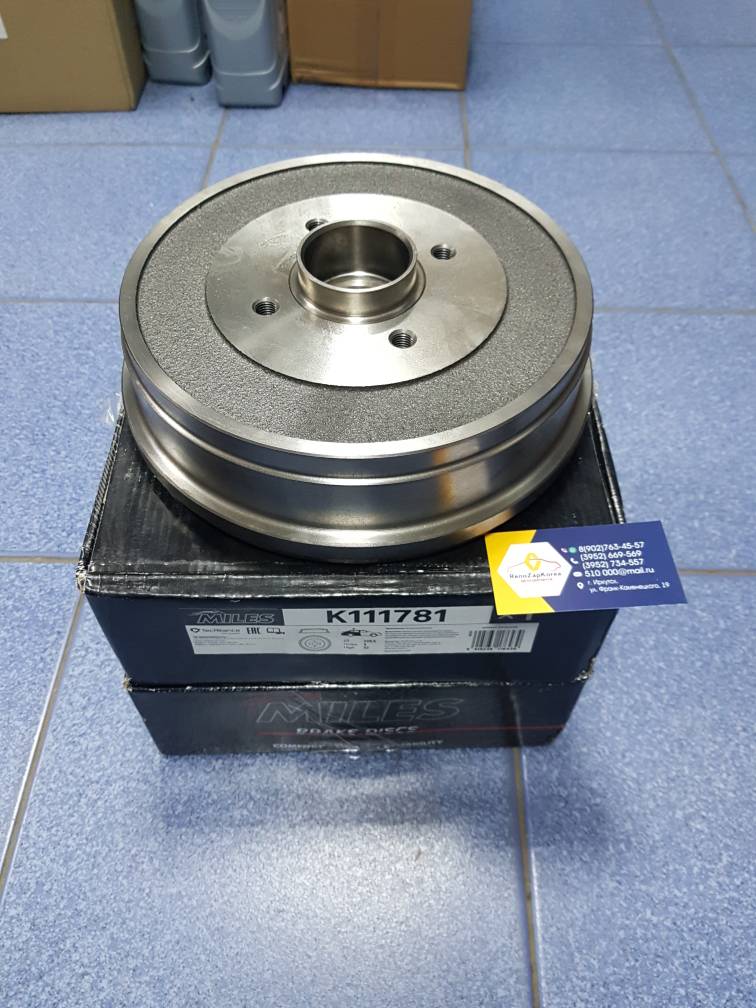 K111781 MILES Барабан тормозной (Reno Largus, Kangoo1, Almera) (228 мм) (с подш без кольца ABS) MILES K111781 ан 432001316R / 432001501R