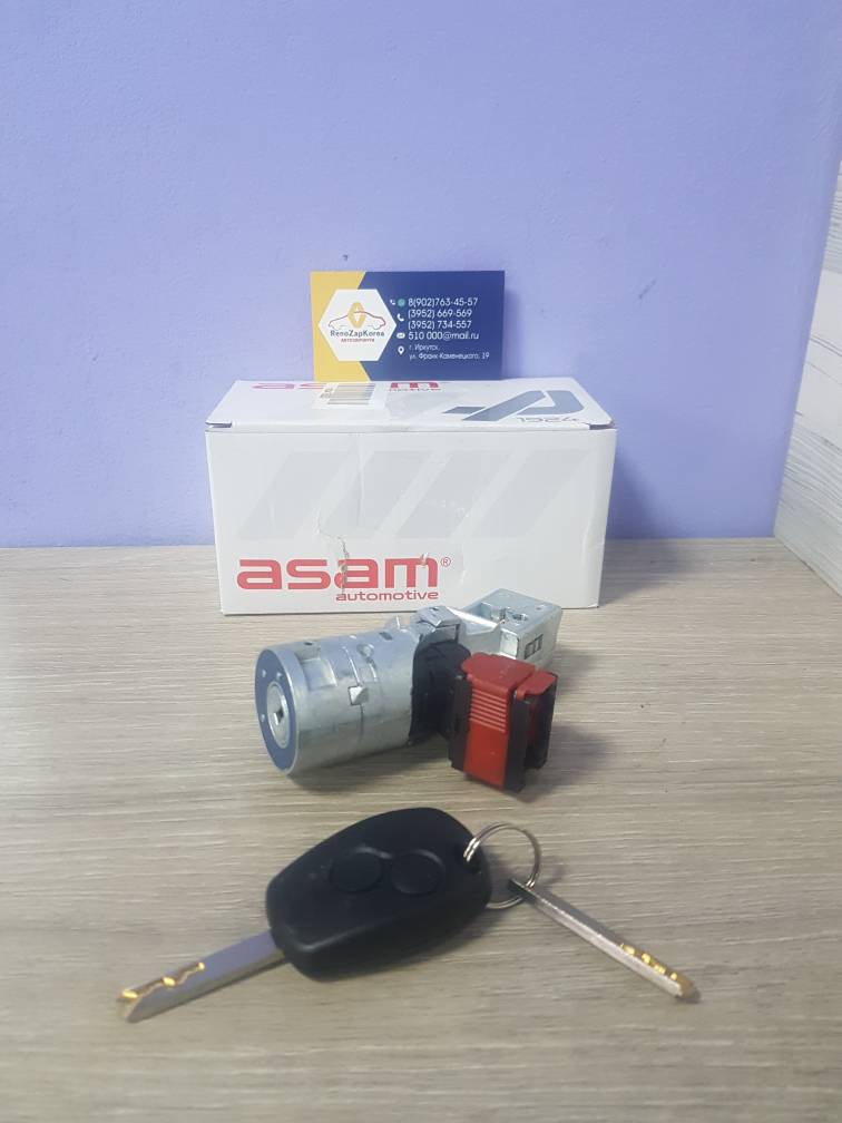 34614 Asam  Замки комплект (Logan с 14г, Fluence, Megan3) (замок зажигания) Asam 34614 аналог 487004438R / 7701208408