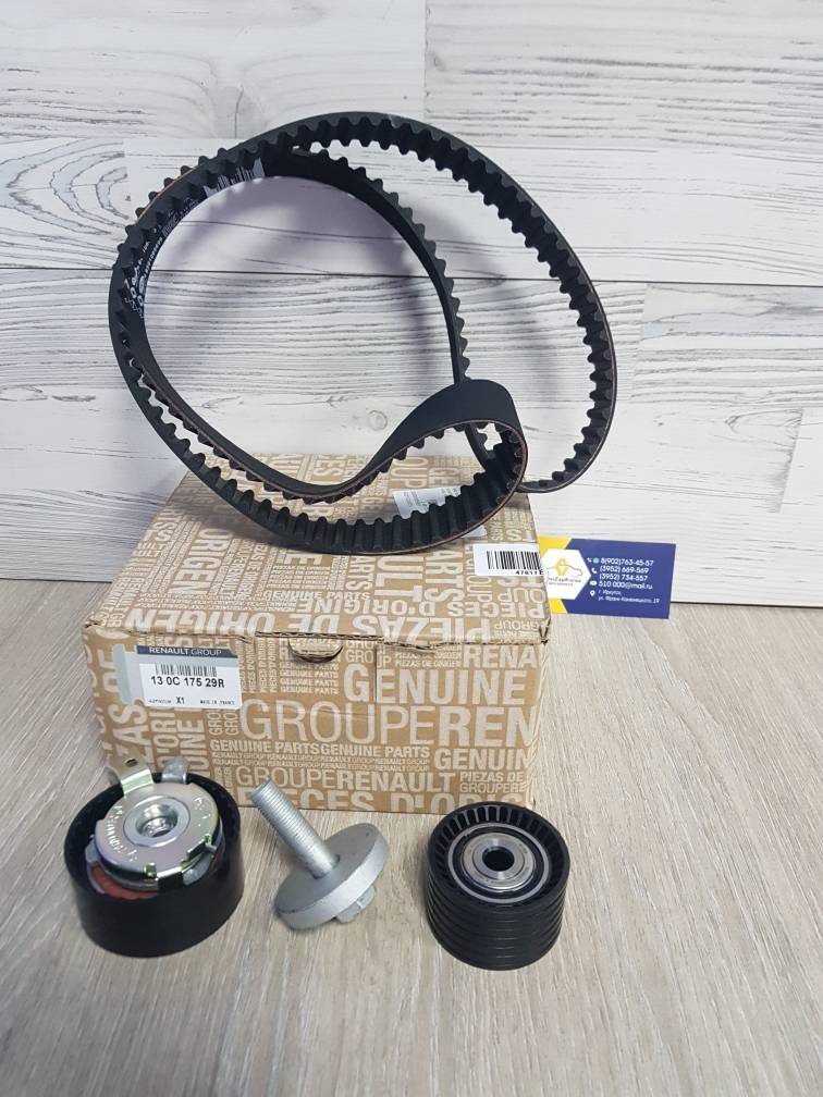 ГРМ комплект (Reno Logan16V,Megan2,3,Duster(1.6),Almera) (рем рол) 1,6K4M Renault 130C17529R без заглушек