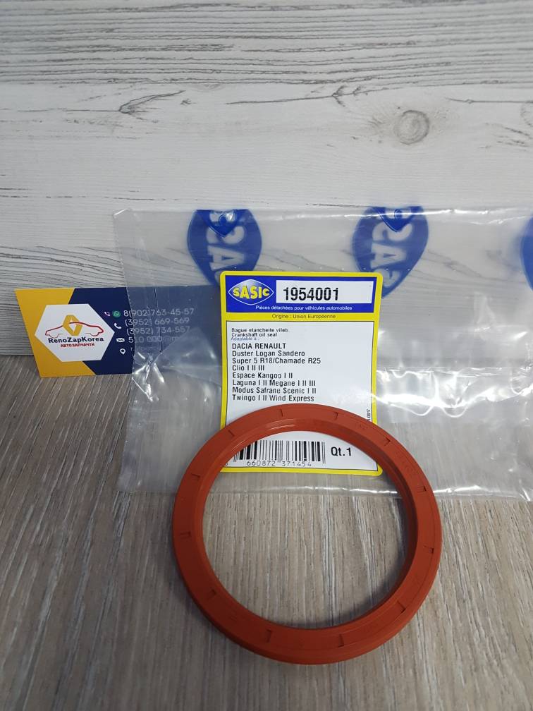 1954001 Sasic Сальник коленвала задний (Reno Logan,Megan2,Duster и др) (1.4и 1.6 все в т.ч. диз) (80х100х8) Sasic 1954001 ан 289132889R / 7701473544 / 1227900Q0D