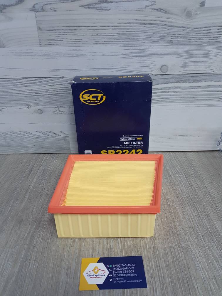 SB2242 SCT Фильтр воздушный (Ford Ecosport 1.6, Fiesta с 08г) (смVIN) SCT SB2242 ан 1729860 / 1803059