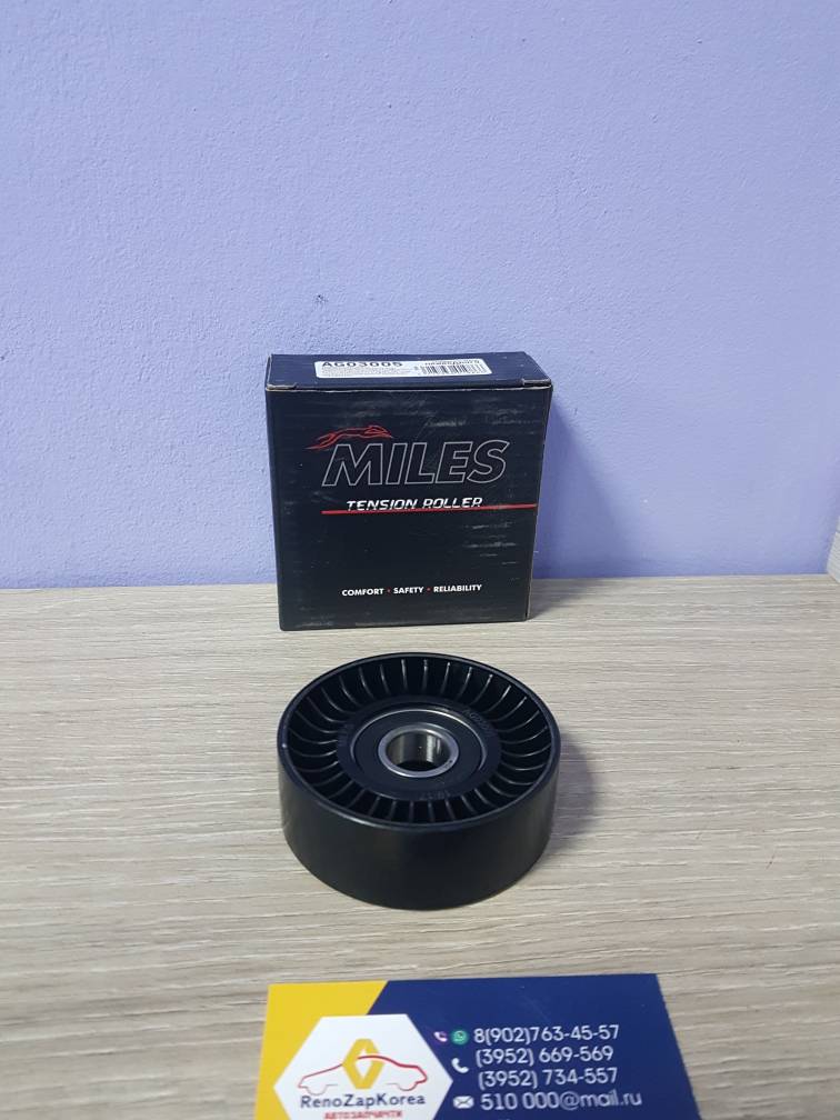 AG03005 MILES Ролик ремня генератора (Hyundai/Kia) (Solaris, Rio и др) без натяж!!! MILES AG03005  для 252812B000 / 252812B030 / 252812B020 / 252812B010