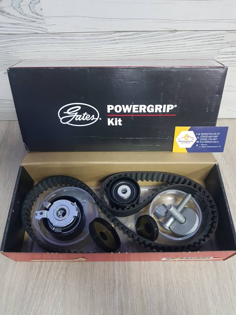 ГРМ комплект (Reno Logan16V,Megan2,3,Duster(1.6),Almera) (рем рол загл) 1,6K4M Gates K035501XS ан 130C17529R