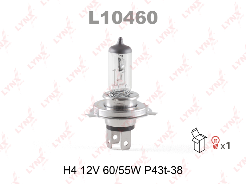 Лампа головного света H4 12V 60-55w P43t LYNX L10460 ан N0177637