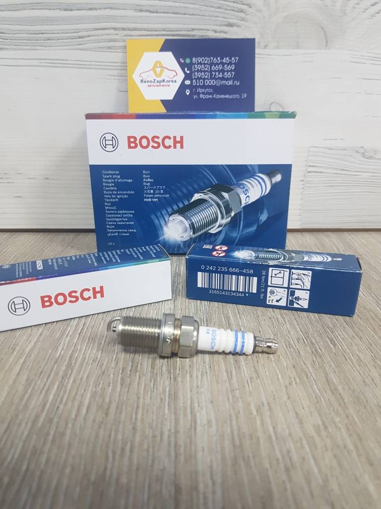 0242235666 Bosch Свеча зажигания  (Reno Logan)  Renault  (K4M) и (2л) 16кл  Bosch 0242235666 аналог  7700500155