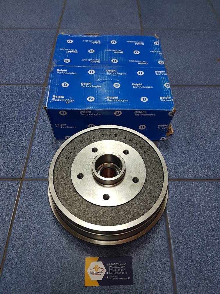 BFR611 Delphi Барабан тормозной (Reno Duster 2WD, Kaptur 2WD) (228 мм) (с подшип ) Delphi BFR611 (США) ан 432008208R